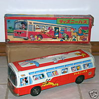 Modern Toys Japan Tin Friction Disney Bus Mickey Mouse Orig. Box RARE! Lg~16" MINT All Disney Characters NR